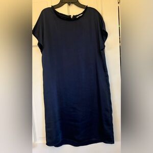 Melissa Nepton Navy shift dress satin